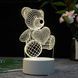 Настольный 3D акриловый светильник,декоративный настольный с объемным рисунком Мишка с сердцем 00024525 фото 2