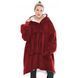 Толстовка плед з капюшоном і рукавами Huggle Hoodie оверсайз. Колір: червоний 00015823 фото 4