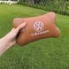 Набор подушек 2шт для автомобиля Volkswagen из натуральной коричневой кожи. Подушки на подголовник 00016772 фото 10