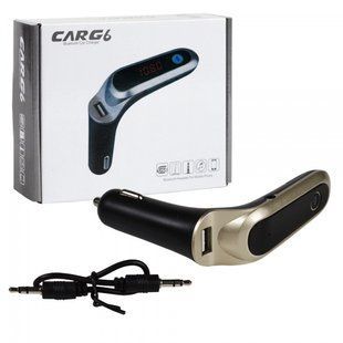 FM модулятор CAR G6 Bluetooth USB AUX MicroSD трансмиттер, FM модулятор для автомобиля. Цвет: золотой 00017009 фото
