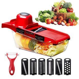 Овочерізка, тертка Mandoline Slicer 6 in 1 c контейнером, слайсер, тертка 00020442 фото