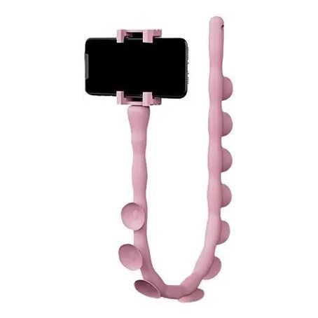 Гибкий держатель для телефона с присосками универсальный Cute Worm Lazy Holder. Цвет: розовый 00012533 фото