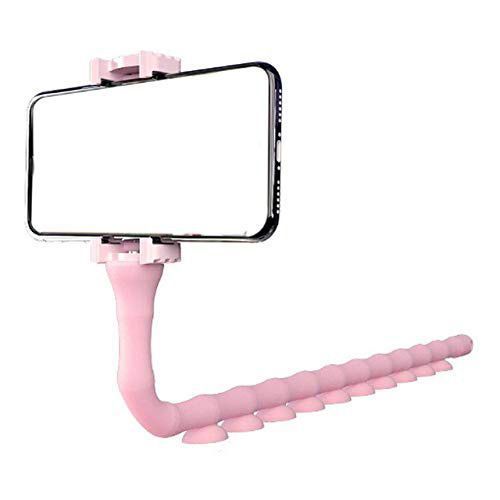 Гибкий держатель для телефона с присосками универсальный Cute Worm Lazy Holder. Цвет: розовый 00012533 фото