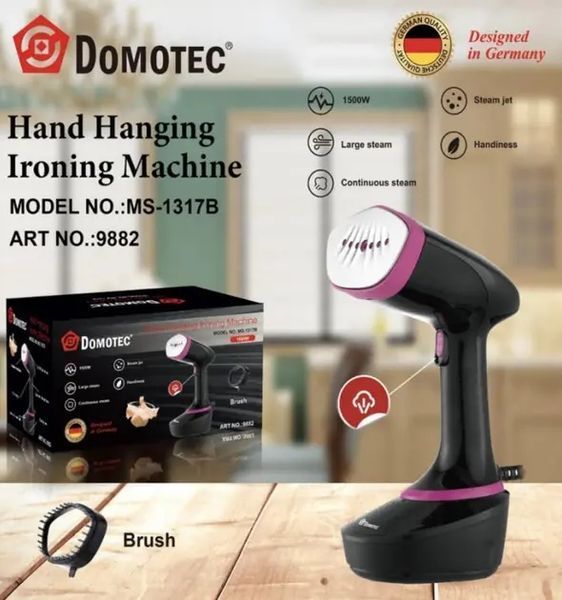 Вертикальний відпарювач Domotec MS1317B ручний 1500 Вт об'ємом 400 мл 00021086 фото