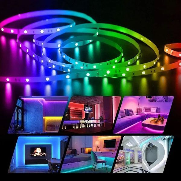 Світлодіодна стрічка SMD 5050 RGB LED 2 м IP65 з пультом та блоком живлення USB, 2м, Стрічка світлодіодна 5050 00012552 фото