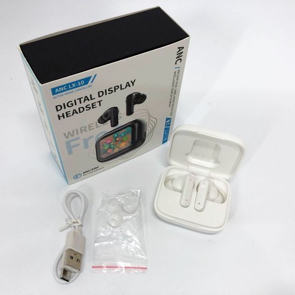 Навушники бездротові LX-10 TWS Earbuds з LED дисплеєм, Bluetooth гарнітури, Вакуумні навушники. Колір: білий 00023822 фото