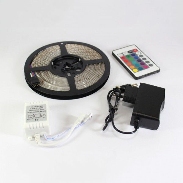 Світлодіодна стрічка SMD 5050 RGB LED 2 м IP65 з пультом та блоком живлення USB, 2м, Стрічка світлодіодна 5050 00012552 фото
