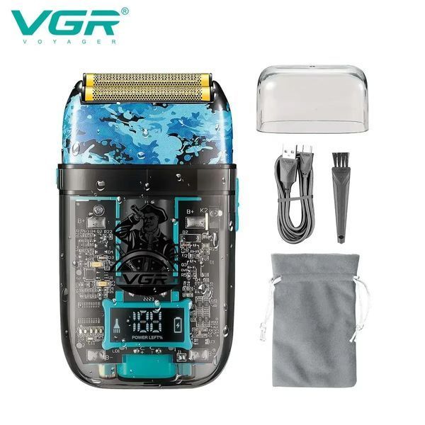 Электробритва VGR V-352 шейвер, двойное лезвие, IPX5, LED Display 00021610 фото