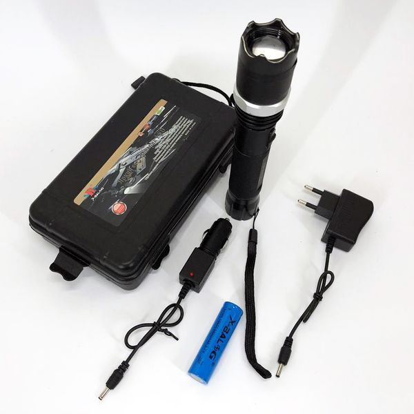 Светодиодный фонарь тактический Police BL-1104 ЗУ 220В + чехол, фонарь ручной тактический 00022900 фото