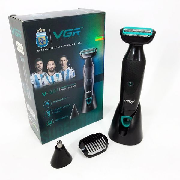 Акумуляторна електробритва для стрижки VGR V-601 від USB бритва електрична з професійною насадками 00014499 фото