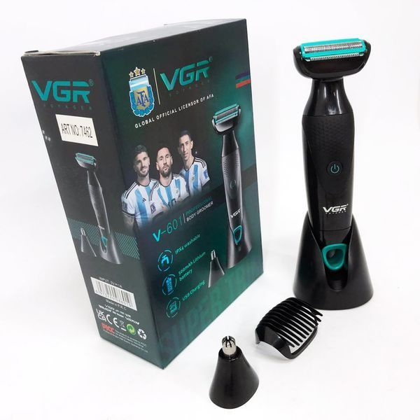 Акумуляторна електробритва для стрижки VGR V-601 від USB бритва електрична з професійною насадками 00014499 фото