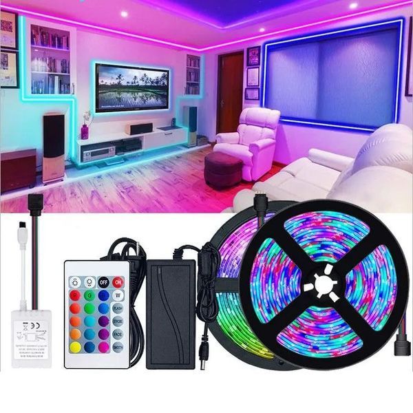 Світлодіодна стрічка SMD 5050 RGB LED 2 м IP65 з пультом та блоком живлення USB, 2м, Стрічка світлодіодна 5050 00012552 фото