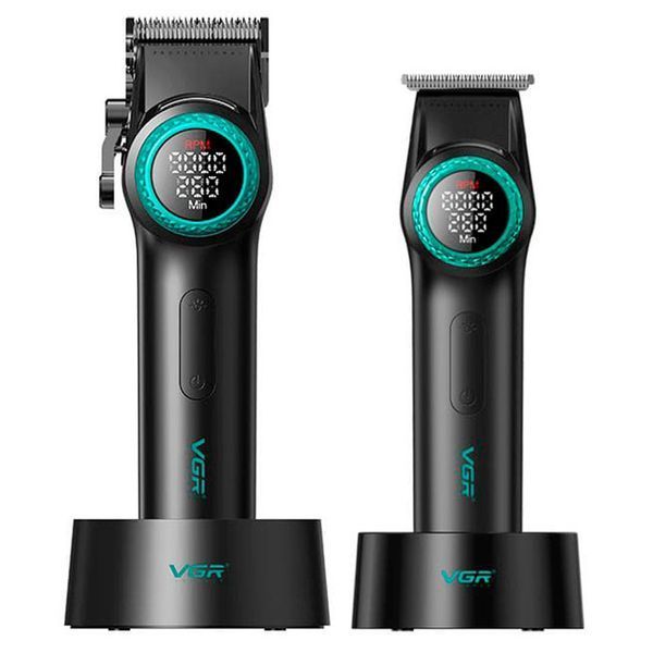 Набор vgr 2 в 1 v-001 v-977 black, аккумуляторная машинка для стрижки и триммер. цвет: черный 00014892 фото