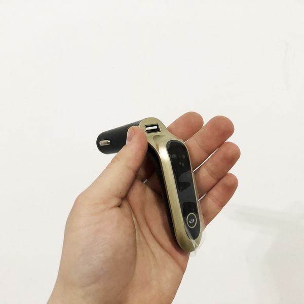 FM модулятор CAR G6 Bluetooth USB AUX MicroSD трансмиттер, FM модулятор для автомобиля. Цвет: золотой 00017009 фото