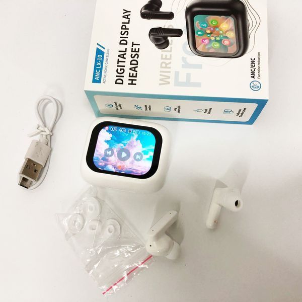 Навушники бездротові LX-10 TWS Earbuds з LED дисплеєм, Bluetooth гарнітури, Вакуумні навушники. Колір: білий 00023822 фото