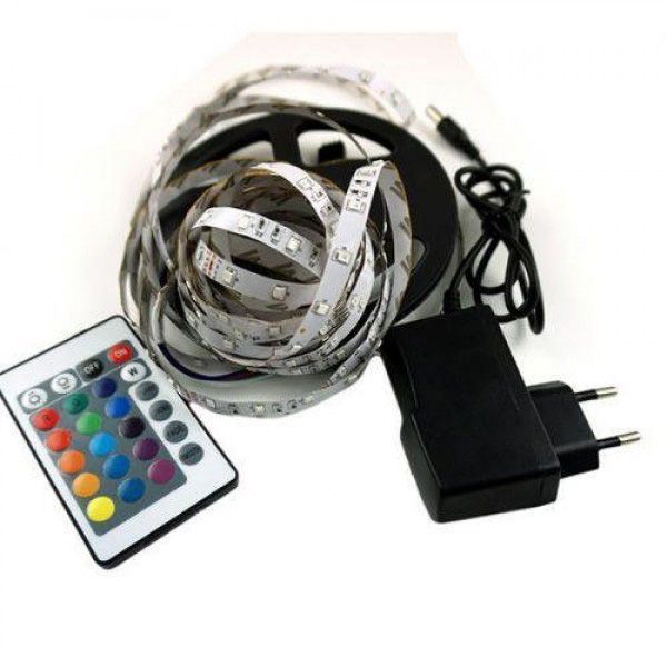 Світлодіодна стрічка SMD 5050 RGB LED 2 м IP65 з пультом та блоком живлення USB, 2м, Стрічка світлодіодна 5050 00012552 фото