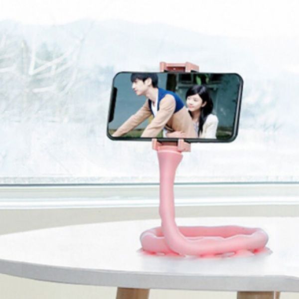 Гибкий держатель для телефона с присосками универсальный Cute Worm Lazy Holder. Цвет: розовый 00012533 фото