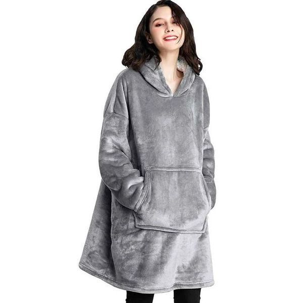 Толстовка плед з капюшоном і рукавами Huggle Hoodie оверсайз. Колір: сірий 00015824 фото