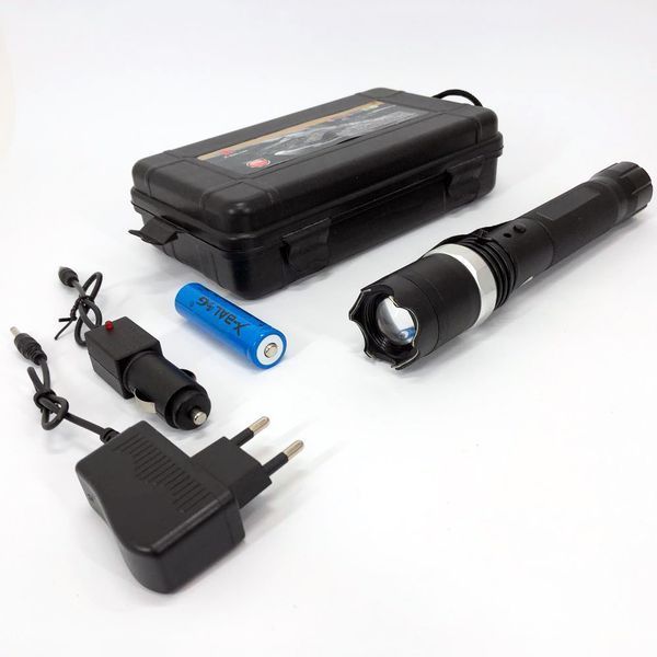 Светодиодный фонарь тактический Police BL-1104 ЗУ 220В + чехол, фонарь ручной тактический 00022900 фото