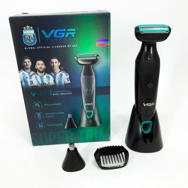 Акумуляторна електробритва для стрижки VGR V-601 від USB бритва електрична з професійною насадками 00014499 фото