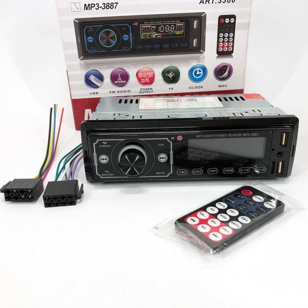 Автомагнітола MP3 3887 ISO 1DIN сенсорний дисплей LED/LCD, Автомобільна магнітола 1din штатна 00016827 фото