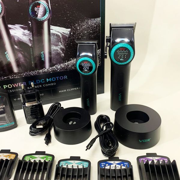 Набор vgr 2 в 1 v-001 v-977 black, аккумуляторная машинка для стрижки и триммер. цвет: черный 00014892 фото