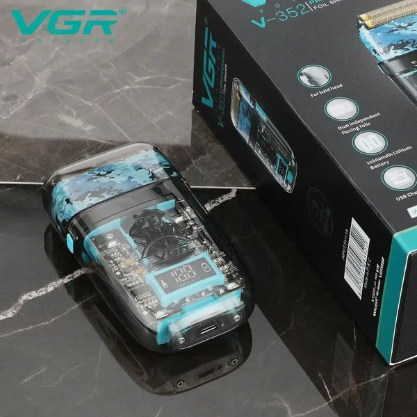 Электробритва VGR V-352 шейвер, двойное лезвие, IPX5, LED Display 00021610 фото