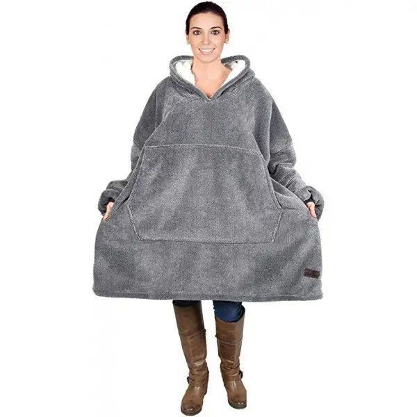 Толстовка плед з капюшоном і рукавами Huggle Hoodie оверсайз. Колір: сірий 00015824 фото