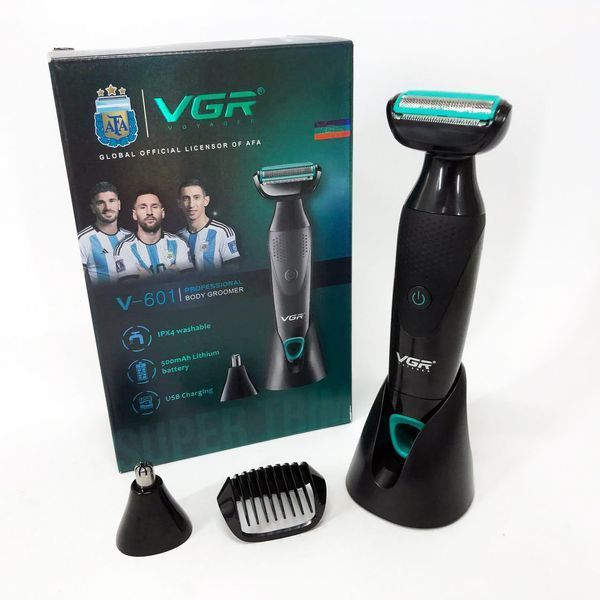 Акумуляторна електробритва для стрижки VGR V-601 від USB бритва електрична з професійною насадками 00014499 фото