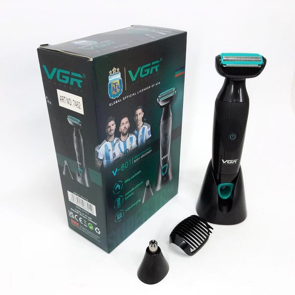 Акумуляторна електробритва для стрижки VGR V-601 від USB бритва електрична з професійною насадками 00014499 фото