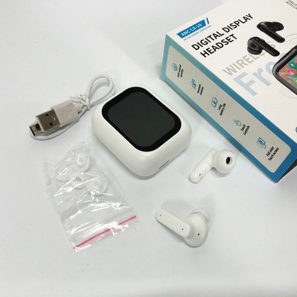 Навушники бездротові LX-10 TWS Earbuds з LED дисплеєм, Bluetooth гарнітури, Вакуумні навушники. Колір: білий 00023822 фото