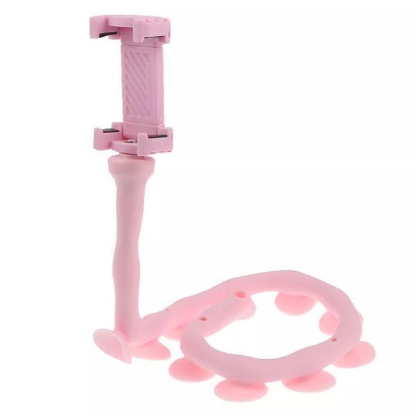Гибкий держатель для телефона с присосками универсальный Cute Worm Lazy Holder. Цвет: розовый 00012533 фото