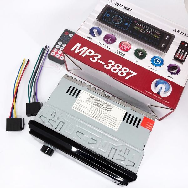 Автомагнітола MP3 3887 ISO 1DIN сенсорний дисплей LED/LCD, Автомобільна магнітола 1din штатна 00016827 фото