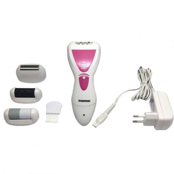 Эпилятор Gemei GM-7006 4в1 - Профеcсиональный беспроводной эпилятор бритва с насадками триммер + пемза 00014338 фото