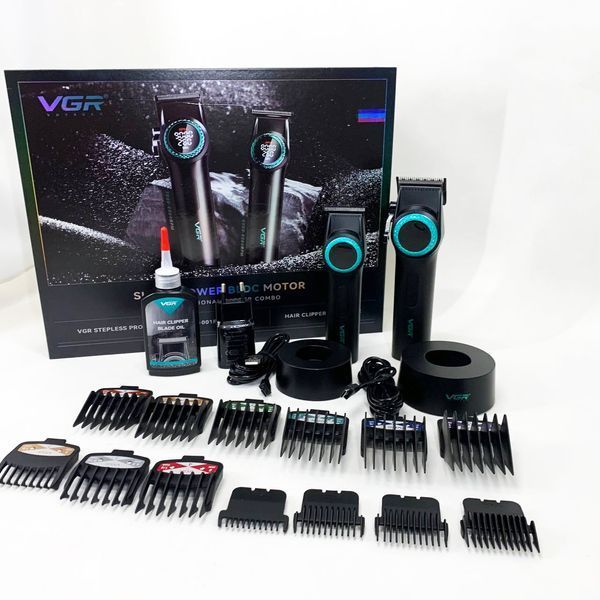 Набор vgr 2 в 1 v-001 v-977 black, аккумуляторная машинка для стрижки и триммер. цвет: черный 00014892 фото