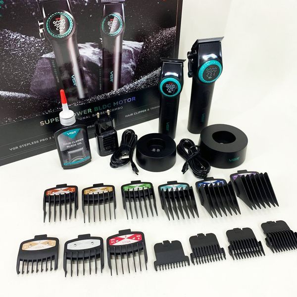 Набор vgr 2 в 1 v-001 v-977 black, аккумуляторная машинка для стрижки и триммер. цвет: черный 00014892 фото
