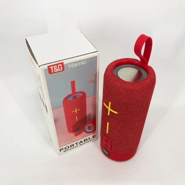 Портативна Bluetooth колонка TG619C FM-радіо USB/TF з ремінцем, гучна блютуз колонка. Колір: червоний 00017216 фото