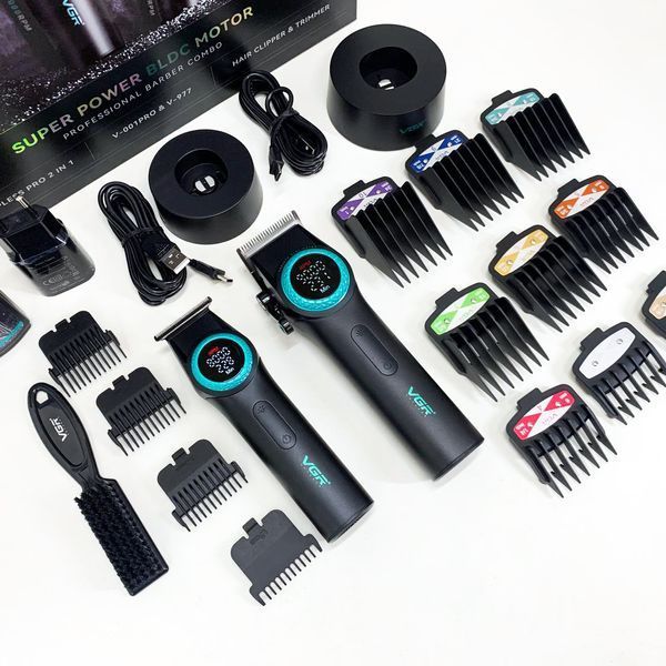 Набор vgr 2 в 1 v-001 v-977 black, аккумуляторная машинка для стрижки и триммер. цвет: черный 00014892 фото