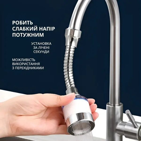Аератор насадка на кран-змішувач Faucet Splash Head поворотна для економії води з фільтром 00021430 фото