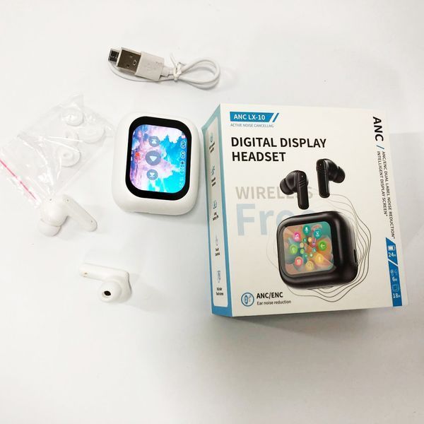 Навушники бездротові LX-10 TWS Earbuds з LED дисплеєм, Bluetooth гарнітури, Вакуумні навушники. Колір: білий 00023822 фото