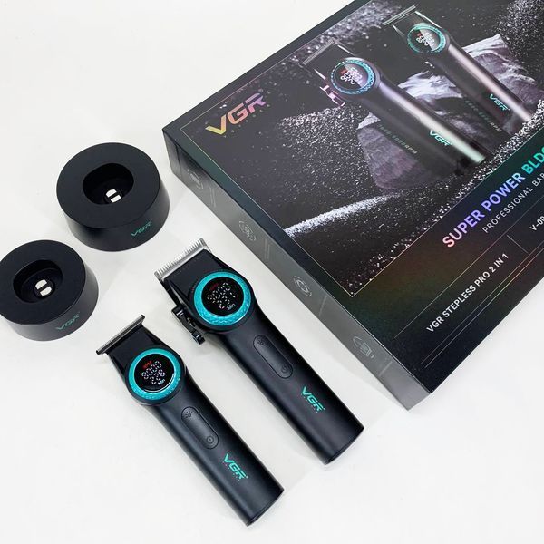 Набор vgr 2 в 1 v-001 v-977 black, аккумуляторная машинка для стрижки и триммер. цвет: черный 00014892 фото