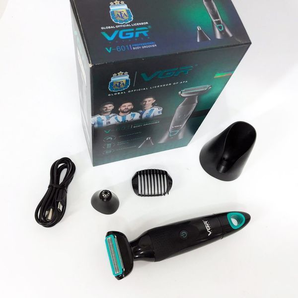 Акумуляторна електробритва для стрижки VGR V-601 від USB бритва електрична з професійною насадками 00014499 фото