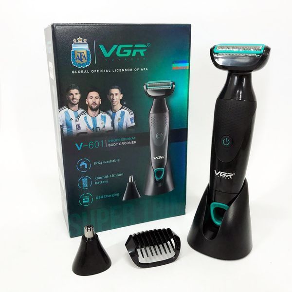Акумуляторна електробритва для стрижки VGR V-601 від USB бритва електрична з професійною насадками 00014499 фото