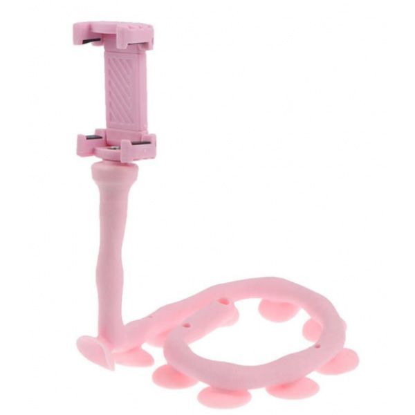 Гибкий держатель для телефона с присосками универсальный Cute Worm Lazy Holder. Цвет: розовый 00012533 фото