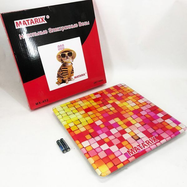 Ваги для підлоги MATARIX MX-452 180 кг, Ваги для вимірювання маси тіла, Електронні ваги мозаїка 00012688 фото