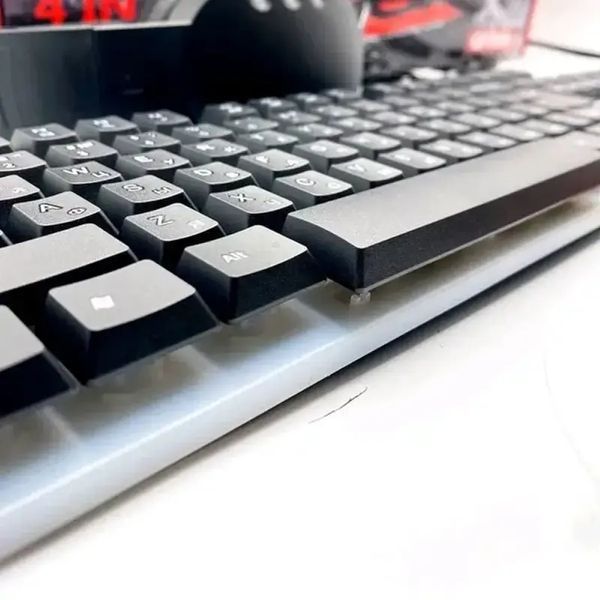 Ігровий комплект клавіатура та миша навушники килимок 4в1 Linmoni TF-400 Kit з RGB підсвічуванням для геймерів 00017376 фото