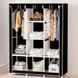 Шкаф тканевый 3 секции складной с каркасом STORAGE WARDROBE 175 х 130 х 45 см. Цвет: черный 00013426 фото 8