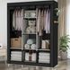 Шкаф тканевый 3 секции складной с каркасом STORAGE WARDROBE 175 х 130 х 45 см. Цвет: черный 00013426 фото 3