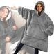 Толстовка плед з капюшоном і рукавами Huggle Hoodie оверсайз. Колір: сірий 00015824 фото 2