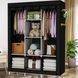 Шкаф тканевый 3 секции складной с каркасом STORAGE WARDROBE 175 х 130 х 45 см. Цвет: черный 00013426 фото 6